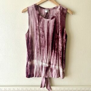 Anthropologie Paper Crane tie back tie-dyed pink & purple sleeveless tank top